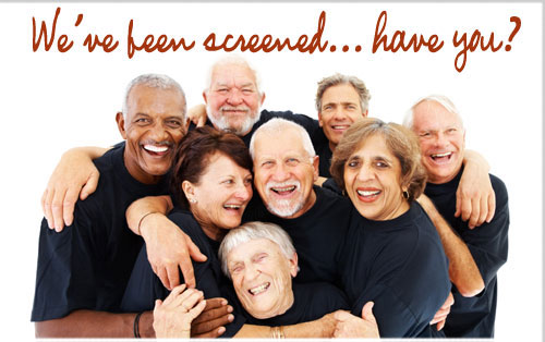 We've been screened...have you? / smiling senior group